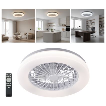 LED Dimmable ceiling light with fan VENTELUX LED/24W/230V 3000/4000/6500K Ø 45 cm white + remote control