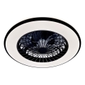 Dimmable LED ceiling light with integrated fan VENTELUX LED/48W/230V 3000/4000/6500K Ø48.5 cm black + remote control