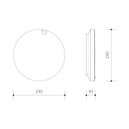 LED Dimmable Ceiling Light with Motion and Dusk Sensor LED/6/12/18W/230V dia. 23 cm