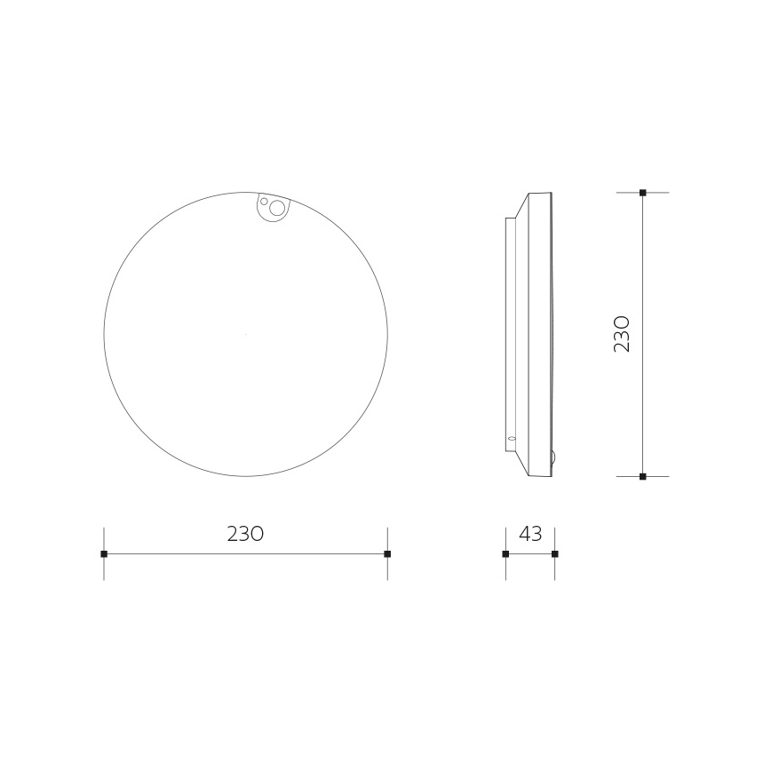 LED Dimmable Ceiling Light with Motion and Dusk Sensor LED/6/12/18W/230V dia. 23 cm