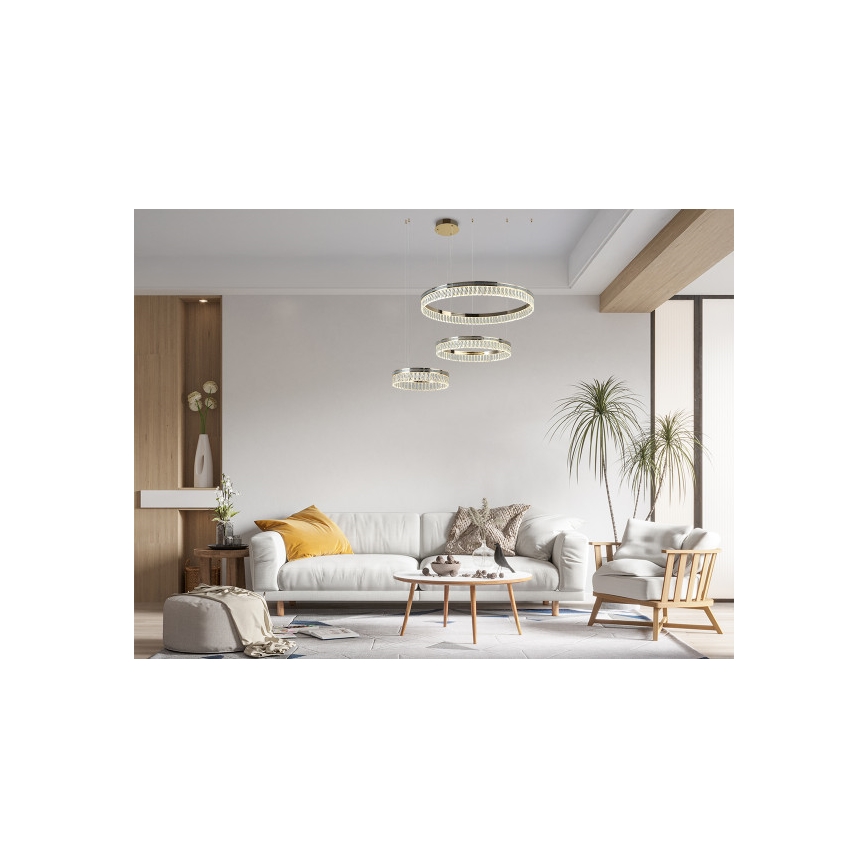 LED Dimmable Cable-Suspended Crystal Chandelier THALIA LED/120W/230V 3000-6000K + remote control