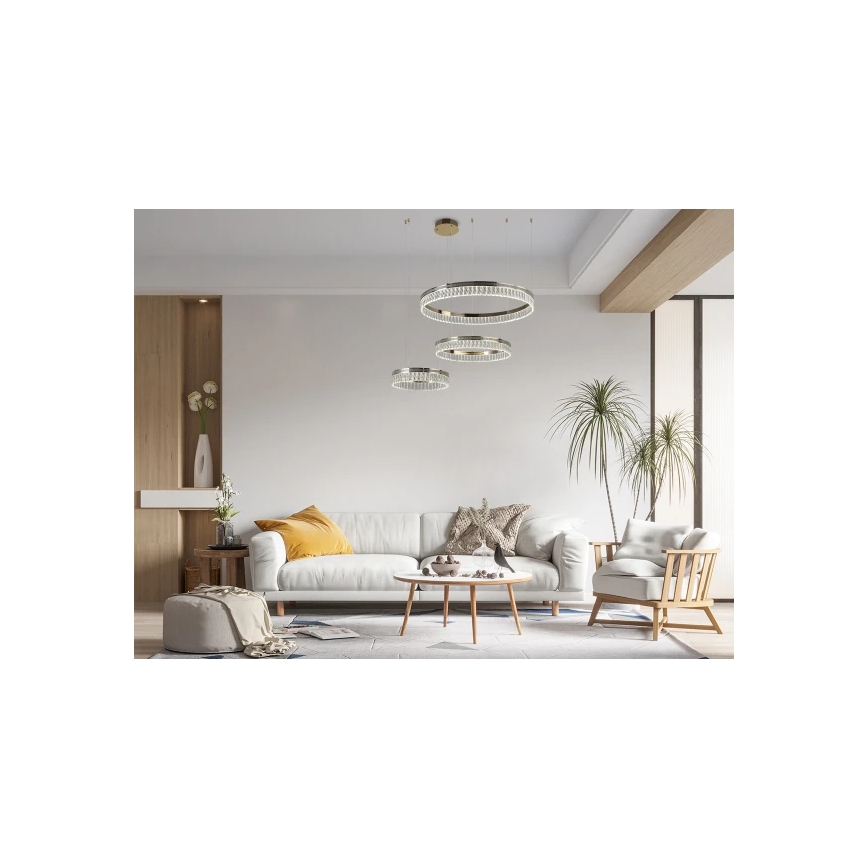 LED Dimmable Cable-Suspended Crystal Chandelier THALIA LED/120W/230V 3000-6000K + remote control