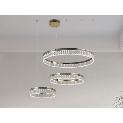 LED Dimmable Cable-Suspended Crystal Chandelier THALIA LED/120W/230V 3000-6000K + remote control