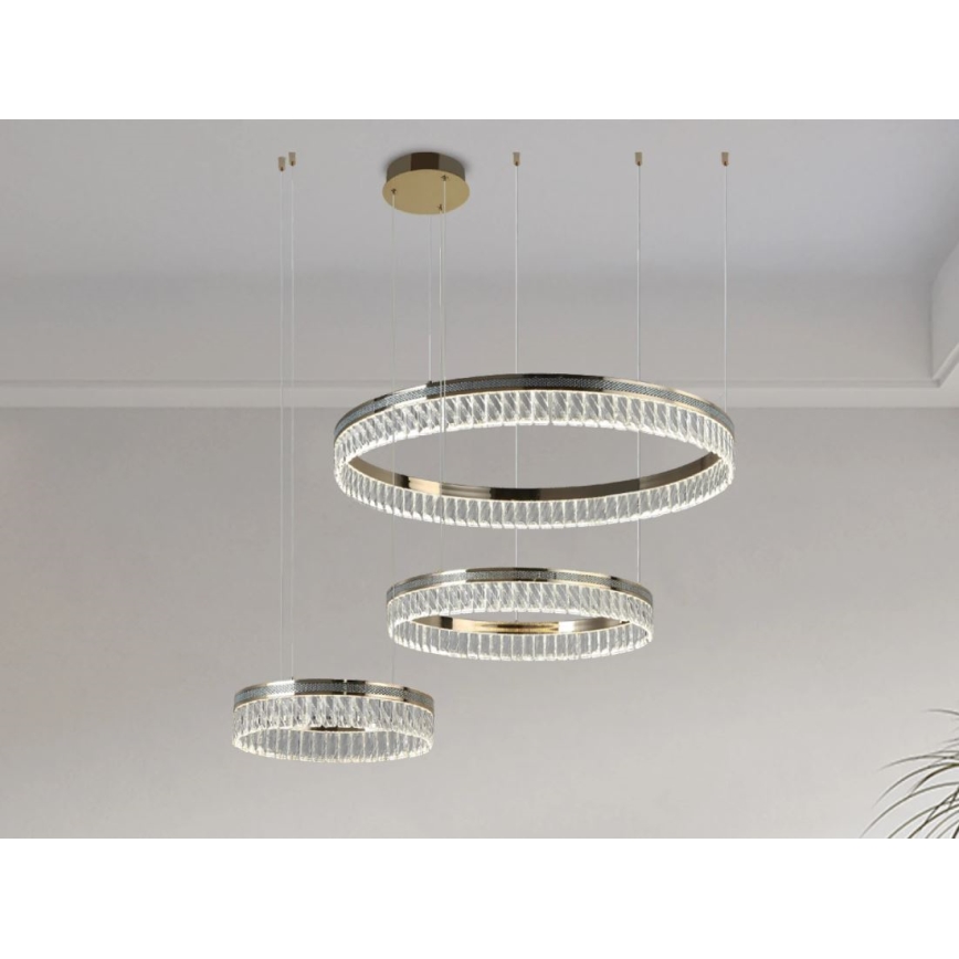 LED Dimmable Cable-Suspended Crystal Chandelier THALIA LED/120W/230V 3000-6000K + remote control
