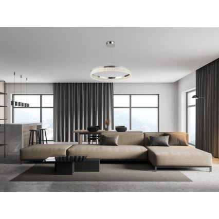 Dimmable LED Crystal Chandelier Suspended on Cable THALIA LED/55W/230V 3000–6000K Ø 80 cm + Remote Control