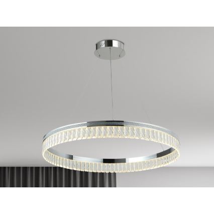 Dimmable LED Crystal Chandelier Suspended on Cable THALIA LED/55W/230V 3000–6000K Ø 80 cm + Remote Control