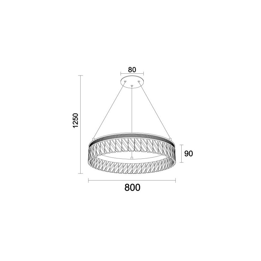 Dimmable LED Crystal Chandelier Suspended on Cable THALIA LED/55W/230V 3000–6000K Ø 80 cm + Remote Control