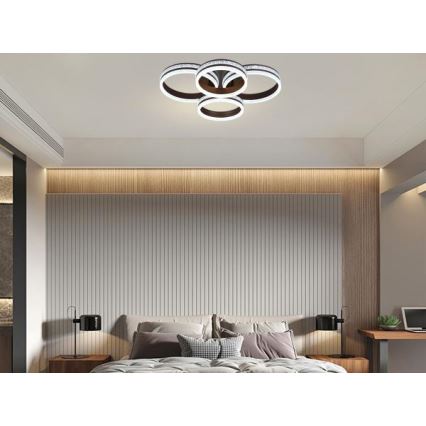 Dimmable LED Flush‑Mount Chandelier, 150W/230V, 3000–6500K (adjustable) + Remote Control