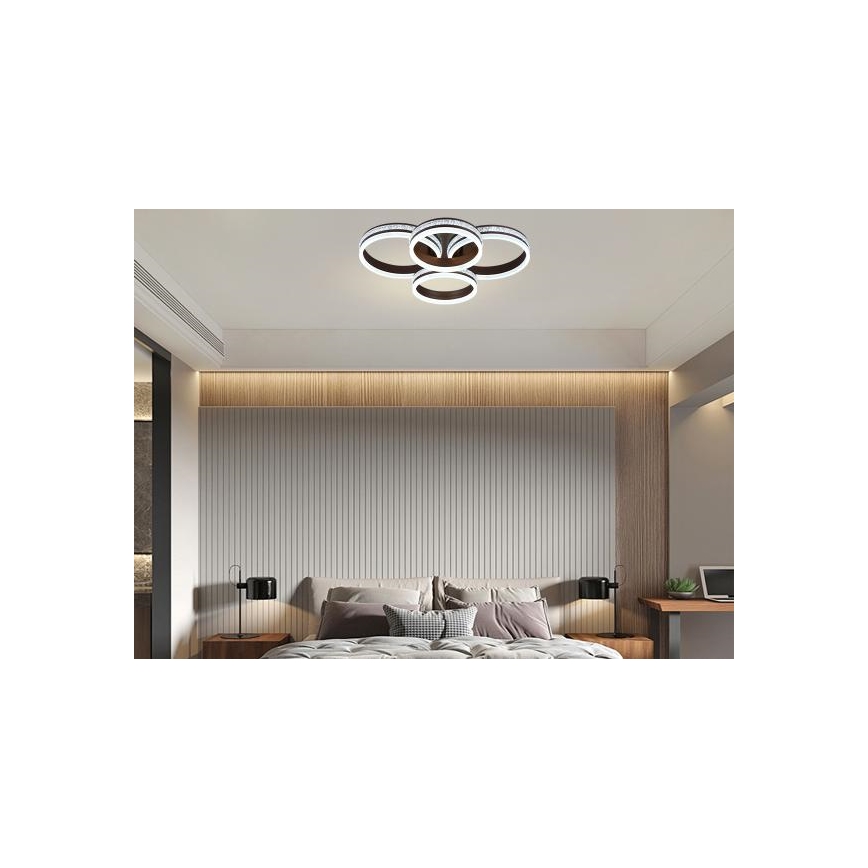 Dimmable LED Flush‑Mount Chandelier, 150W/230V, 3000–6500K (adjustable) + Remote Control