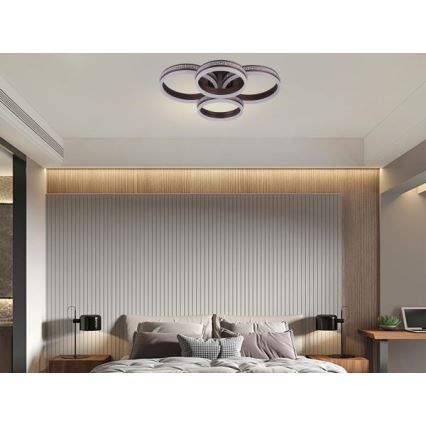 Dimmable LED Flush‑Mount Chandelier, 150W/230V, 3000–6500K (adjustable) + Remote Control