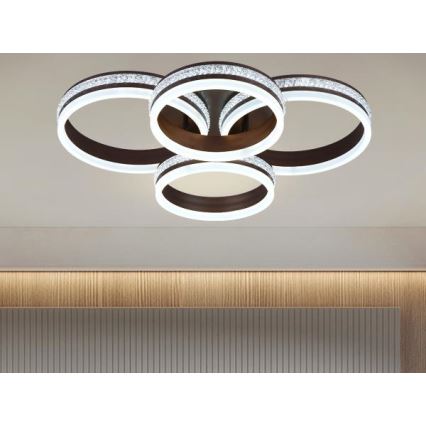 Dimmable LED Flush‑Mount Chandelier, 150W/230V, 3000–6500K (adjustable) + Remote Control