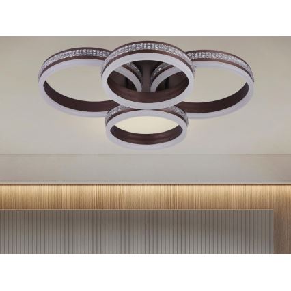 Dimmable LED Flush‑Mount Chandelier, 150W/230V, 3000–6500K (adjustable) + Remote Control