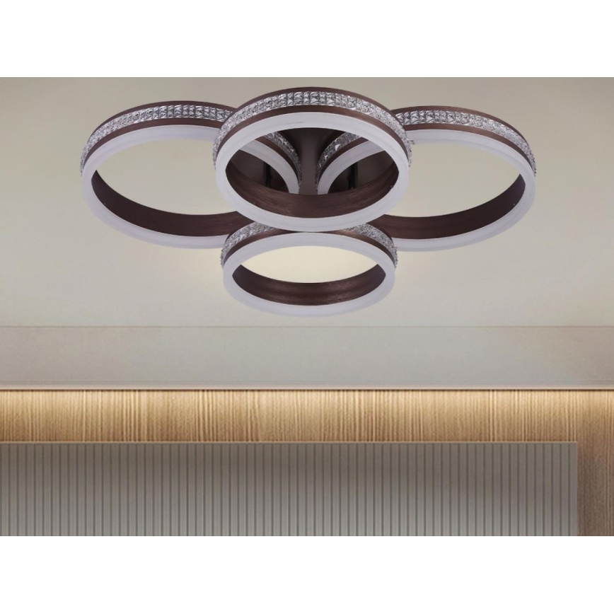 Dimmable LED Flush‑Mount Chandelier, 150W/230V, 3000–6500K (adjustable) + Remote Control