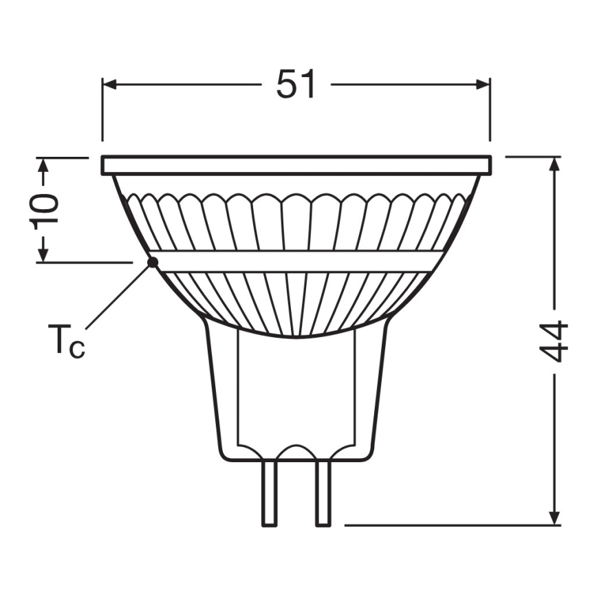 LED Dimmable MR16 Reflector Bulb GU5.3/5.3W/12V 2700K 36° CRI 97 - Ledvance