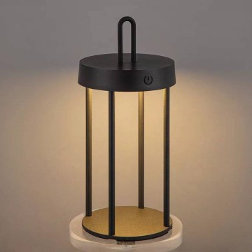 Dimmable LED outdoor rechargeable touch-operated table lamp GENTLE LED/1,5W/3,7V 3000 mAh IP44 black