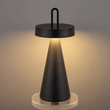 Dimmable LED outdoor rechargeable touch table lamp HALO LED/1,5W/3,7V 3000 mAh IP44 black
