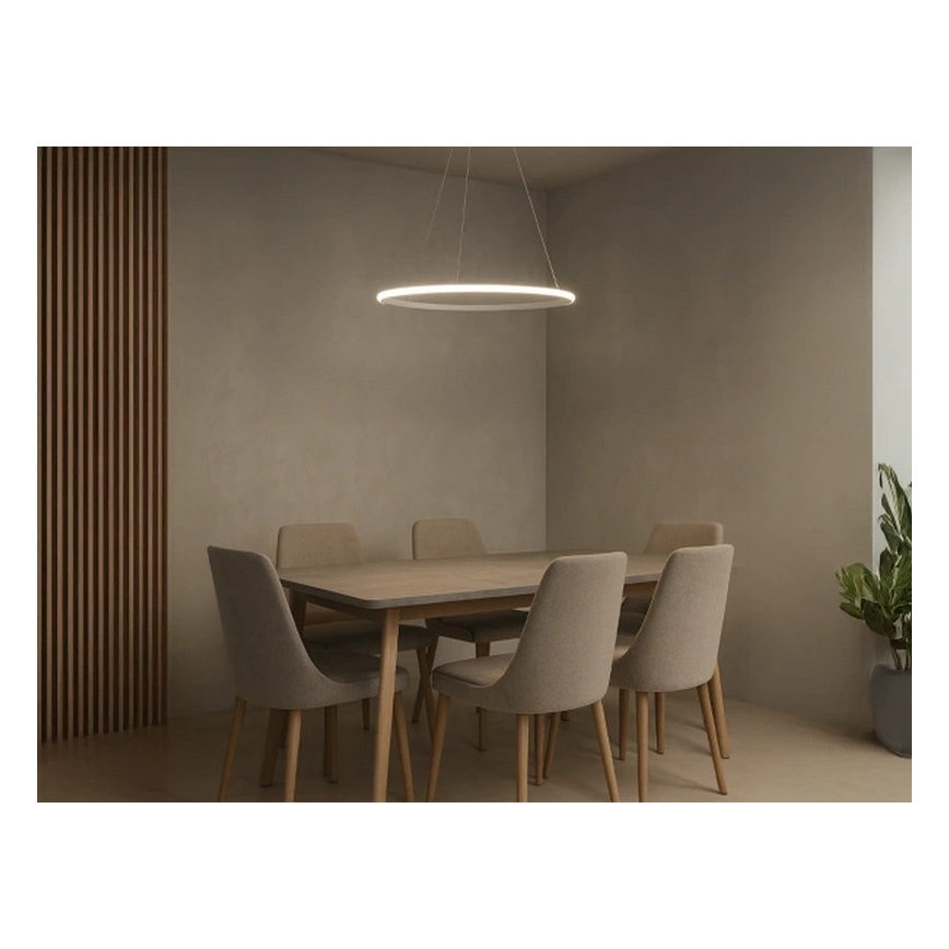 Dimmable LED cable pendant, 32W/230V, 3000-6500K, Ø 60 cm + remote control