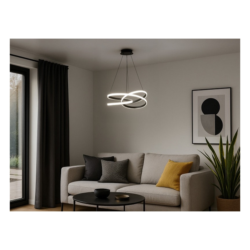 Dimmable LED Cable Pendant Light LED/90W/230V 3000-6500K Ø 47 cm + Remote Control