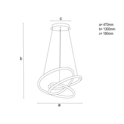 Dimmable LED Cable Pendant Light LED/90W/230V 3000-6500K Ø 47 cm + Remote Control