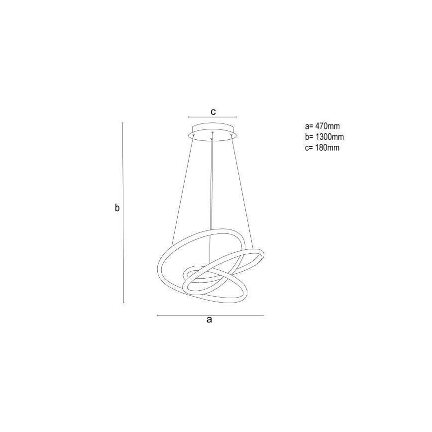 Dimmable LED Cable Pendant Light LED/90W/230V 3000-6500K Ø 47 cm + Remote Control