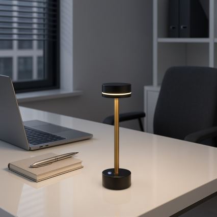 Dimmable LED Rechargeable Desk Lamp SAM LED/5W/5V Black/Gold