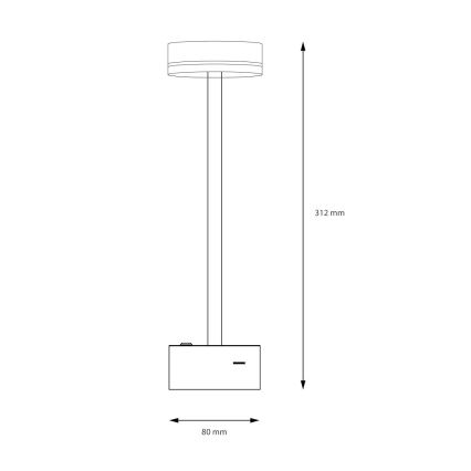 Dimmable LED Rechargeable Desk Lamp SAM LED/5W/5V Black/Gold