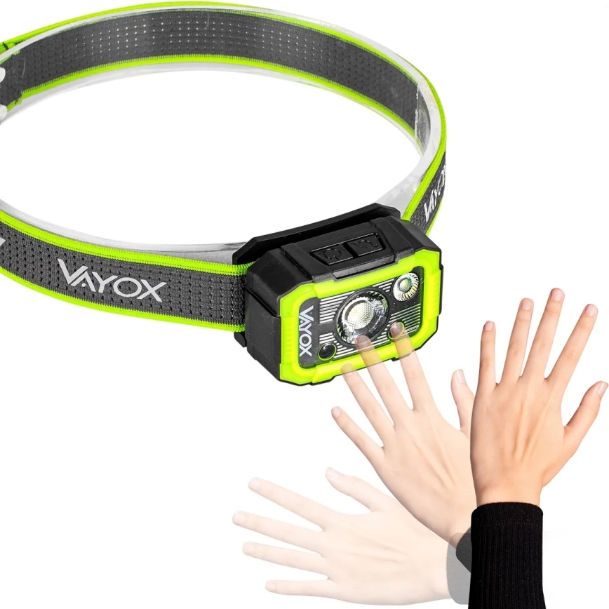 Dimmable Rechargeable LED Headlamp with Sensor, LED 10W/5V, IP66, 750 lm, 1500 mAh