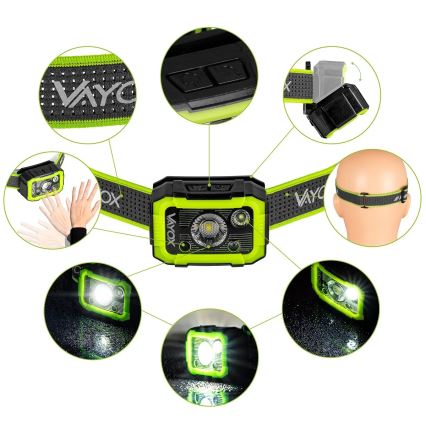 Dimmable Rechargeable LED Headlamp with Sensor, LED 10W/5V, IP66, 750 lm, 1500 mAh
