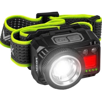 Dimmable LED Rechargeable Headlamp with Sensor and Red Light LED/6W/5V/3xAAA IP66 500 lm 1200 mAh