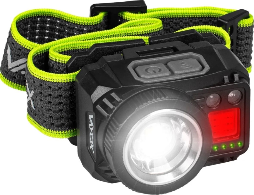 Dimmable LED Rechargeable Headlamp with Sensor and Red Light LED/6W/5V/3xAAA IP66 500 lm 1200 mAh