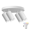 Dimmable LED RGBW Bathroom Spotlight TURYN 4xGU10/6.5W/230V 2700-6500K Wi-Fi IP44 White