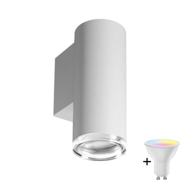 Dimmable LED RGBW Bathroom Wall Light TURYN 1xGU10/6.5W/230V 2700-6500K Wi-Fi IP44 White