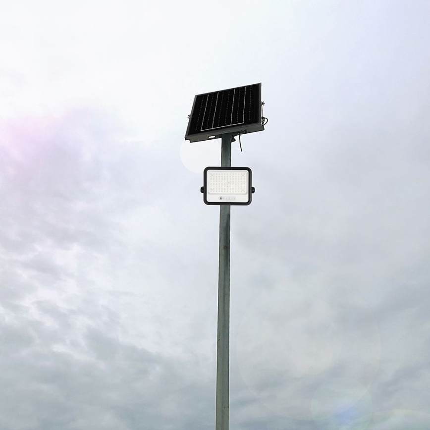 Dimmable LED Solar Floodlight LED/200W/3,2V 2000-8000K IP65 10000 mAh Black + Remote Control