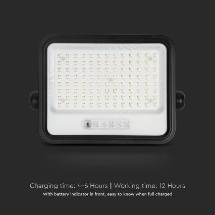 Dimmable LED Solar Floodlight LED/200W/3,2V 2000-8000K IP65 10000 mAh Black + Remote Control