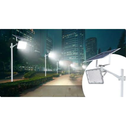 LED Dimmable Solar Floodlight LED/50W/3.2V 5000K 6000 mAh IP65 Black + Remote Control