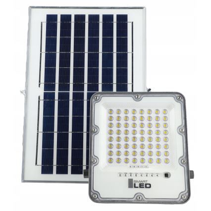 LED Dimmable Solar Floodlight LED/50W/3.2V 5000K 6000 mAh IP65 Black + Remote Control
