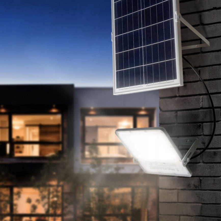 Dimmable LED Solar Floodlight LED/100W/3.2V 5000K 10500 mAh IP65 Black with Remote Control