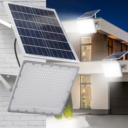 Dimmable LED Solar Floodlight LED/100W/3.2V 5000K 10500 mAh IP65 Black with Remote Control