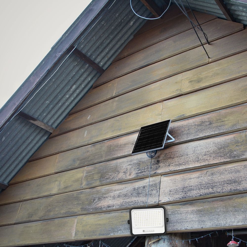 Dimmable LED Solar Floodlight LED/300W/3.2V 2000-8000K IP65 15000 mAh Black + Remote Control