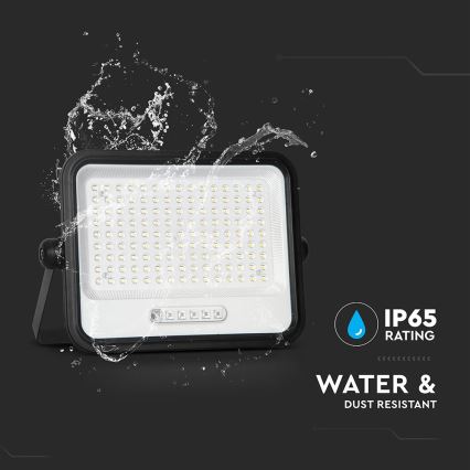 Dimmable LED Solar Floodlight LED/300W/3.2V 2000-8000K IP65 15000 mAh Black + Remote Control