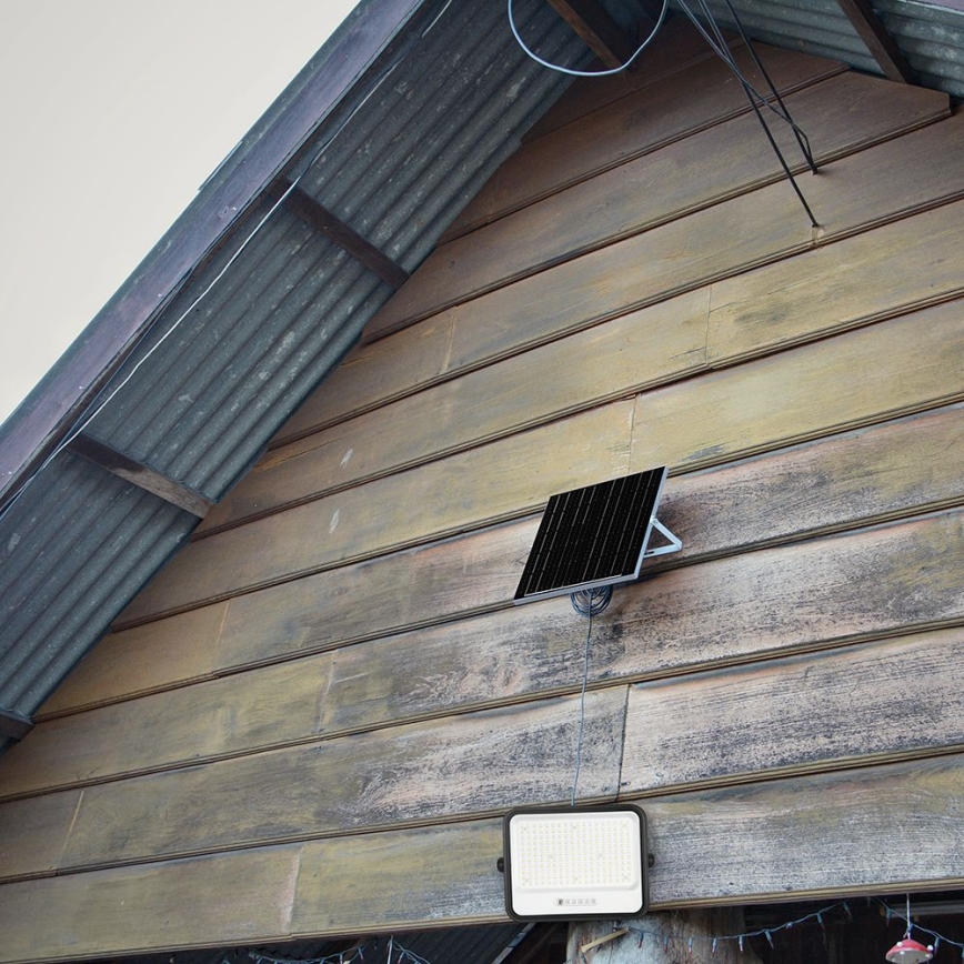 LED Dimmable Solar Floodlight LED/400W/3.2V 2000-8000K IP65 20000 mAh Black + Remote Control