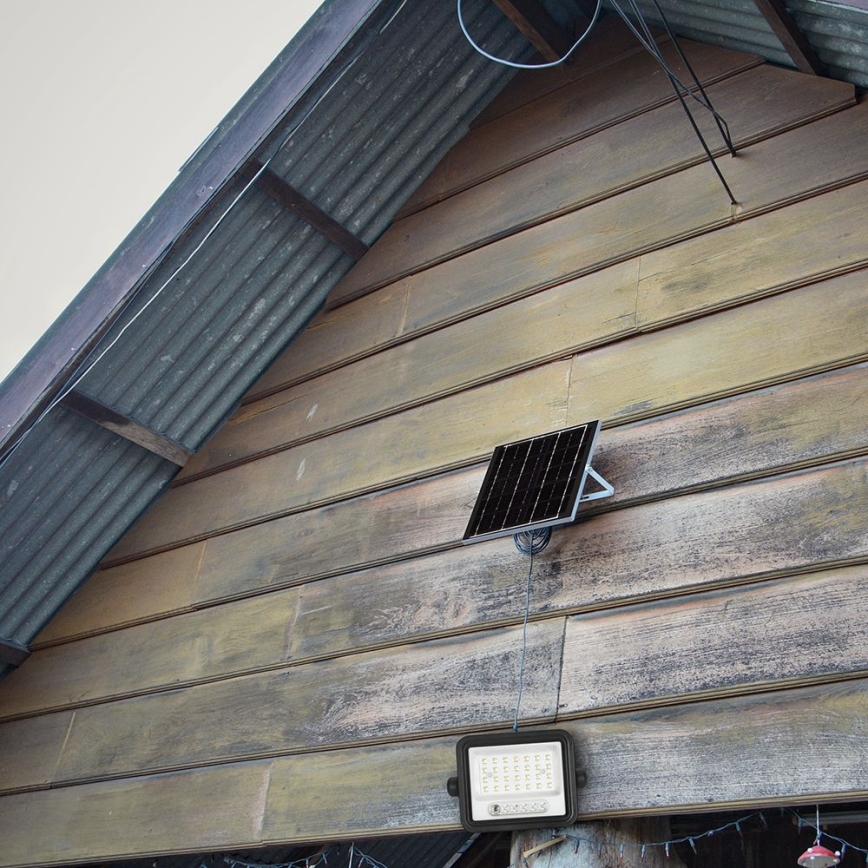 Dimmable Solar LED Floodlight, 50W, 3.2V, 2000-8000K, IP65, 3800 mAh, black + remote control