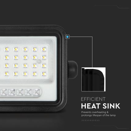 Dimmable Solar LED Floodlight, 50W, 3.2V, 2000-8000K, IP65, 3800 mAh, black + remote control