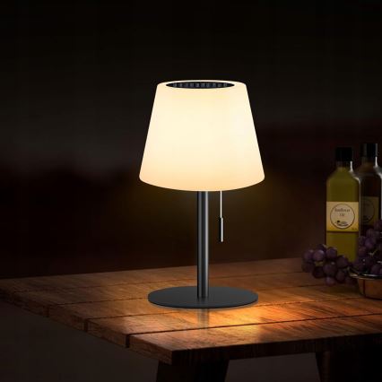 Dimmable LED Solar Lamp LED/2W/5V USB 1200 mAh IP44 White/Black