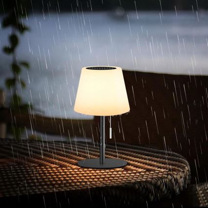 Dimmable LED Solar Lamp LED/2W/5V USB 1200 mAh IP44 White/Black