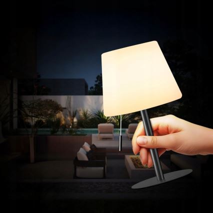 Dimmable LED Solar Lamp LED/2W/5V USB 1200 mAh IP44 White/Black