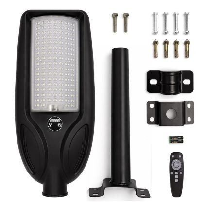 Dimmable LED Solar Street Light with Sensor VENICE LED/100W/3,2V 6000 mAh IP65 Black + Remote Control