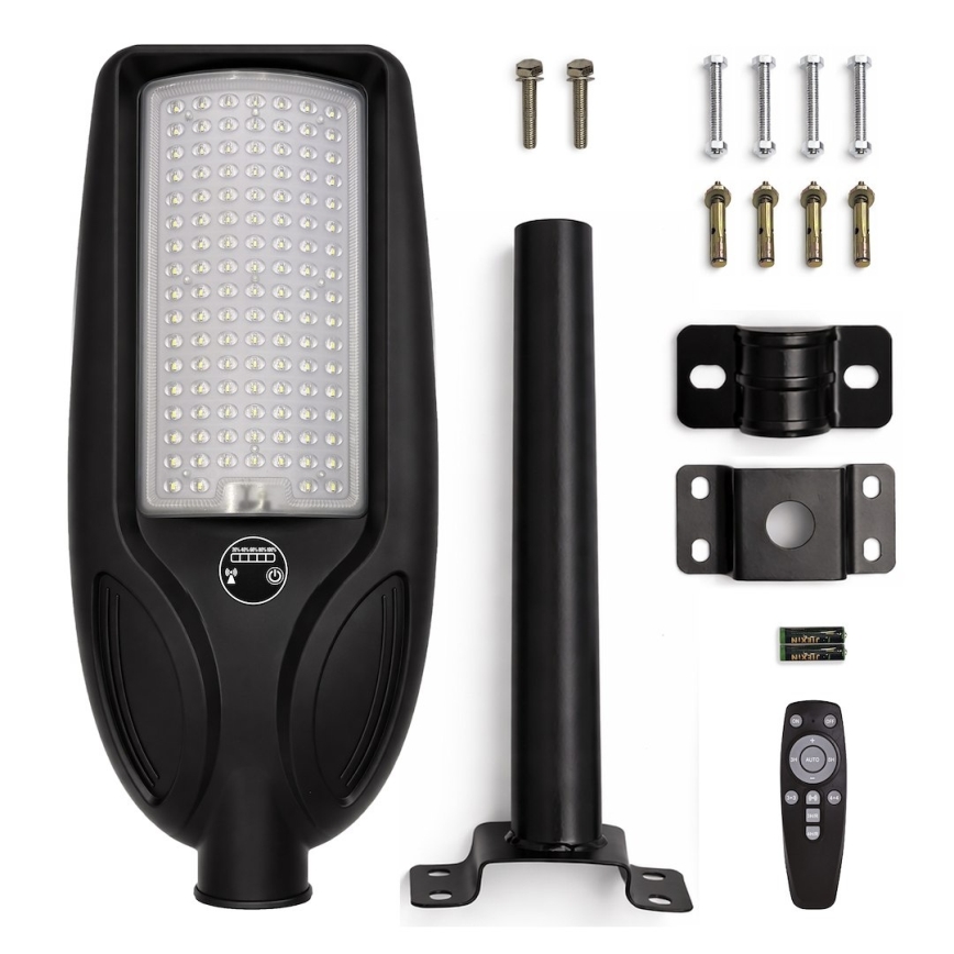 Dimmable LED Solar Street Light with Sensor VENICE LED/100W/3,2V 6000 mAh IP65 Black + Remote Control