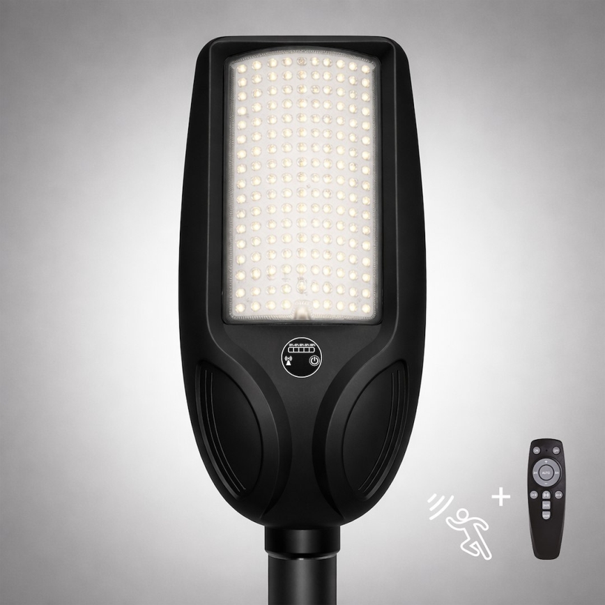 LED Dimmable Solar Street Light with Sensor VENICE LED/200W/3.2V 12000 mAh IP65 Black + Remote Control