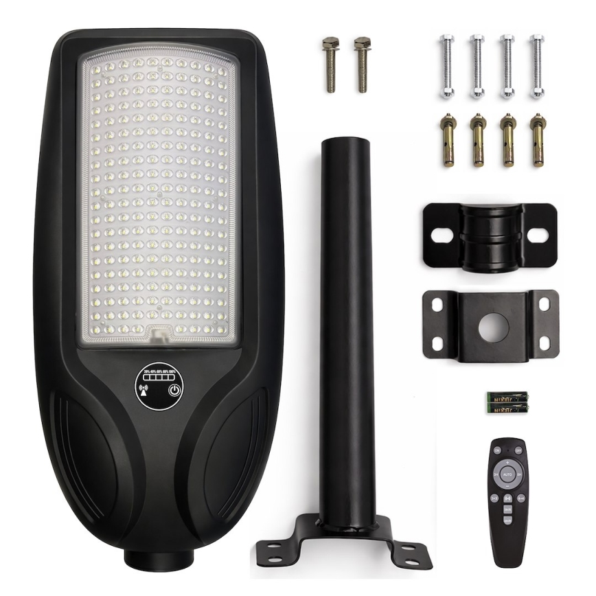 LED Dimmable Solar Street Light with Sensor VENICE LED/200W/3.2V 12000 mAh IP65 Black + Remote Control
